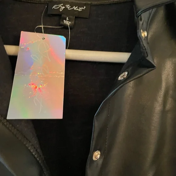 Black faux leather dress - Picture 2 of 3